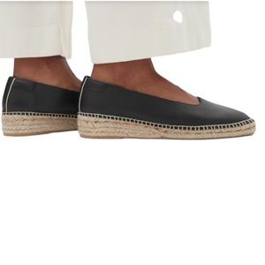 Everlane Black Leather Loafers with Espadrille Sole